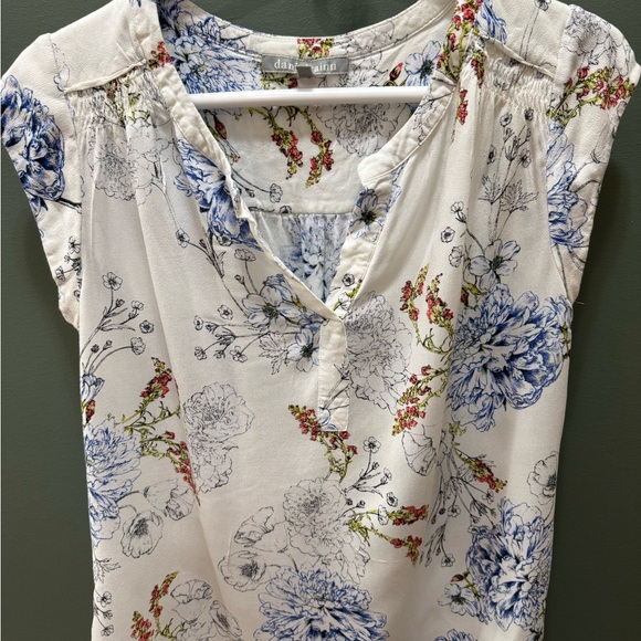 Daniel Rainn White Cream Cap Sleeve Blouse with Mandarin Collar - Picture 1 of 3